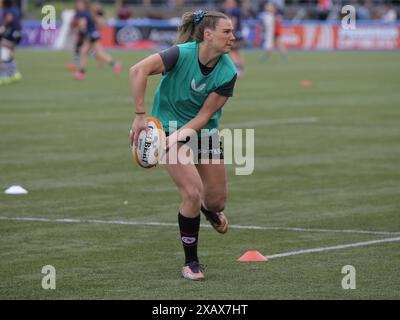 London, Großbritannien. Juni 2024. London, England, 09. Juni 2024: Lotte Clapp (23 Saracens) vor dem Spiel der Allianz Premiership Womens Rugby (PWR) zwischen Saracens und Bristol Bears im StoneX Stadium in London, England. (Jay Patel/SPP) Credit: SPP Sport Press Photo. /Alamy Live News Stockfoto