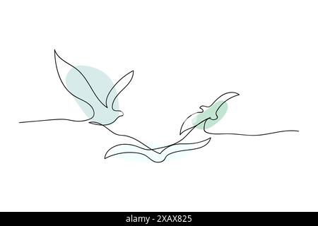 Seemöbel handgezeichnet. Lineare kontinuierliche Linienzeichnung. Einzeilige Zeichnung für den Sommer Stock Vektor