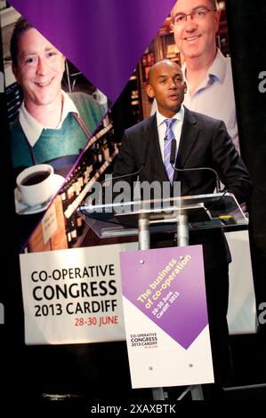 Chuka Umunna Abgeordneter, Labour Shadow Business Secretary, Rede auf dem Kooperationskongress 2013 in Cardiff. 28/6/13 Stockfoto