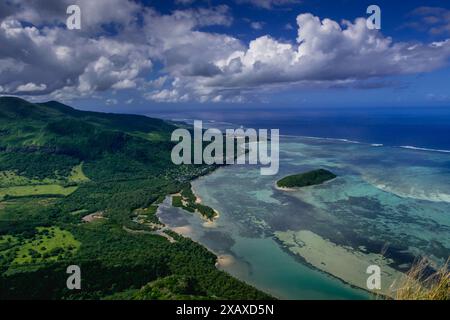 Blick auf Mauritius von Le Morne Brabant, Mautitius Stockfoto