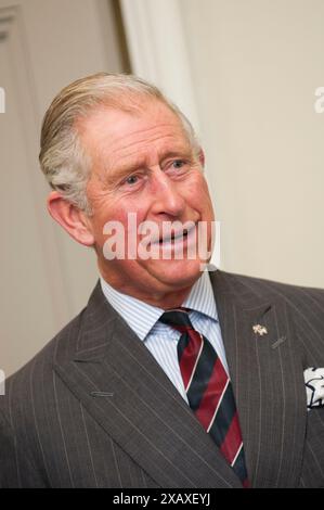 Der Prince of Wales besucht heute die Newbridge Memorial Hall in Südwales, um das renovierte Gebäude offiziell zu eröffnen. Stockfoto