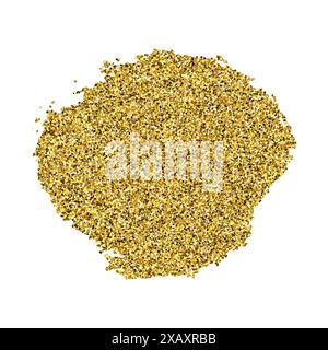 Goldene Farbe glitzernde Kulisse auf weißem Hintergrund. Hintergrund mit goldenen Funkeln und Glitzereffekt. Leerer Platz für Ihren Text. Vektorillustrat Stock Vektor