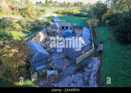 Das Sägewerk von Westonbirt Woodworks in Westonbirt Arboretum, Tetbury, Gloucestershire, England, Großbritannien Stockfoto