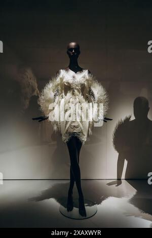 Paris, Frankreich - 9. März 2024: Couture-Modelle der Modedesignerin Iris van Herpen im Pariser Museum für Dekorative Künste Stockfoto