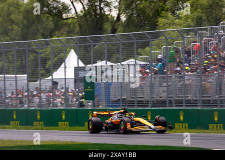 Montreal, Kanada. Juni 2024. Oscar Piastri aus Australien fuhr das (81) McLaren F1 Team MCL38 Mercedes während des GP du Canada, Formel 1, auf dem Circuit Gilles Villeneuve. Quelle: Alessio Morgese// Emage / Alamy Live News Stockfoto