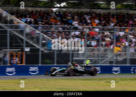 Montreal, Kanada. Juni 2024. Lewis Hamilton aus Großbritannien fuhr im (44) Mercedes-AMG Petronas F1 Team F1 W15 E Performance Mercedes während des GP du Canada, Formel 1, auf dem Circuit Gilles Villeneuve. Quelle: Alessio Morgese// Emage / Alamy Live News Stockfoto