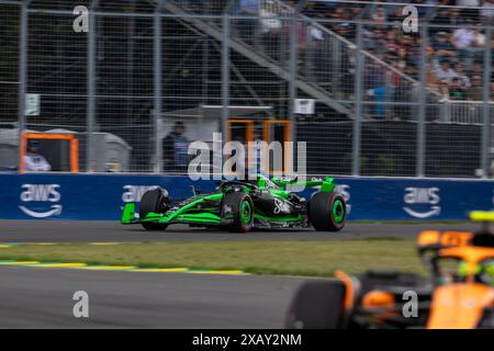 Montreal, Kanada. Juni 2024. Valtteri Bottas aus Finnland fuhr das (77) Stake F1 Team Kick sauber C44 Ferrari während des GP du Canada, Formel 1, auf dem Circuit Gilles Villeneuve. Quelle: Alessio Morgese// Emage / Alamy Live News Stockfoto