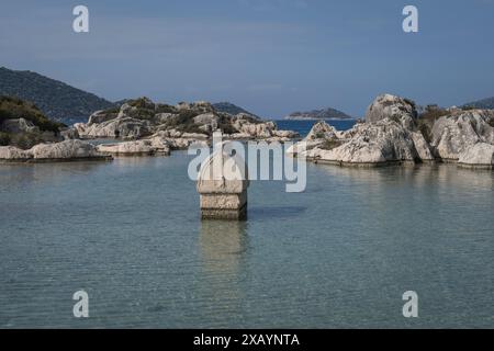 Nur wenige von der Burg simena bis zur Küste von kekova. Stockfoto