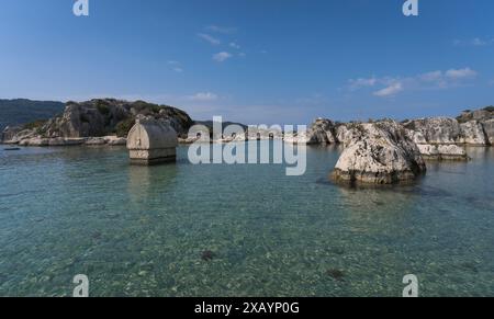 Nur wenige von der Burg simena bis zur Küste von kekova. Stockfoto