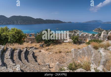 Nur wenige von der Burg simena bis zur Küste von kekova. Stockfoto