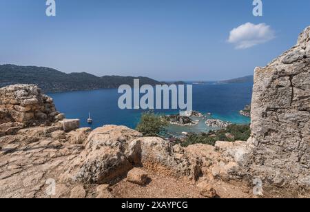 Nur wenige von der Burg simena bis zur Küste von kekova. Stockfoto