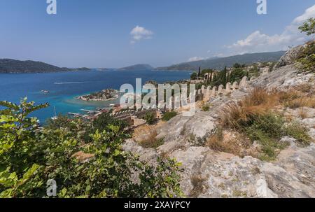 Nur wenige von der Burg simena bis zur Küste von kekova. Stockfoto