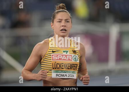 Rom, Italien. Juni 2024. Leichtathletik: Europameisterschaften, 100 Meter, Frauen, Halbfinale, Gina Lückenkemper, Deutschland im Halbfinale der Europameisterschaften. Quelle: Michael Kappeler/dpa/Alamy Live News Stockfoto