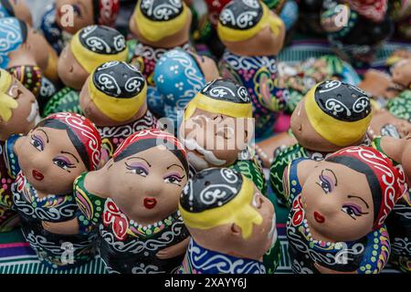 Figuren auf dem usbekischen Kultur- und Lebensmittelfestival in London. Stockfoto