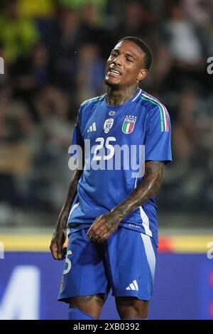 Empoli, Italien. Juni 2024. Der italienische Michael Folorunsho sieht sich während des Freundschaftsspiels 2024 zwischen Italien und Bosnien und Herzegowina im Carlo Castellani Stadion - Sport, Fußball - Empoli, Italien - Sonntag, 8. Juni 2024 (Foto: Massimo Paolone/LaPresse) Credit: LaPresse/Alamy Live News Stockfoto