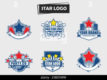 Star Vector-Logo-Set – perfekt für Branding, Werbeaktionen für Veranstaltungen, Auszeichnungen für Achievement und kreative Design-Projekte Stock Vektor