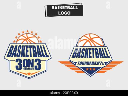 Basketball Vektor-Logo-Set – perfekt für Sportmannschaften, Sportmarken, Basketball-Camps und Event-Promotions Stock Vektor