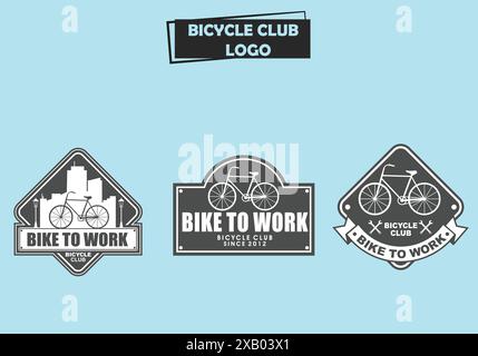 Bike Club Vector Logo-Set – perfekt für Radsportteams, Fahrradgeschäfte, Radsportveranstaltungen und Club-Branding Stock Vektor