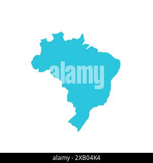 Kartensymbol Brasilien. Isoliert auf weißem Hintergrund. Aus blauer Symbolgruppe. Stock Vektor