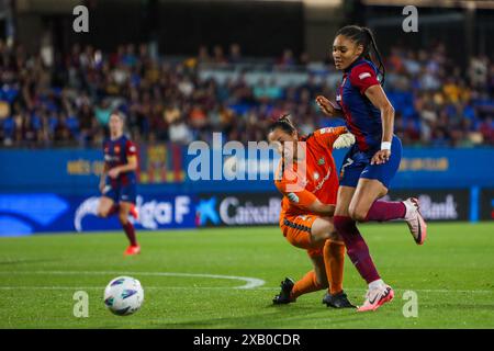 Barcelona, Spanien. Juni 2024. Barcelona, Spanien, 9. Juni 2024: Während des Liga-F-Fußballspiels zwischen dem FC Barcelona und Real Betis im Johan Cruyff Stadium in Barcelona (Judit Cartiel/SPP) Credit: SPP Sport Press Photo. /Alamy Live News Stockfoto