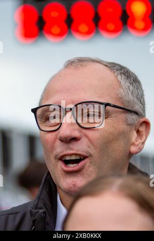 Montreal, Kanada. Juni 2024. Stefano Domenicali (ITA) CEO der Formel 1 während des Formel 1 AWS Grand Prix du Canada 2024, Montreal, Quebec, Kanada, vom 6. Bis 9. Juni - Runde 9 von 24 von 2024 F1-Weltmeisterschaft Credit: Alessio de Marco/Alamy Live News Stockfoto