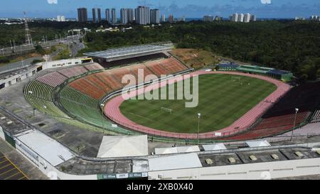 Pituacu-Stadion in salvador salvador, bahia, brasilien - 11. oktober 2023: Luftaufnahme des Pituacu-Stadions in Salvador. SALVADOR BAHIA BRASILIEN Copyright: XJoaxSouzax 111023JOA4312456 Stockfoto