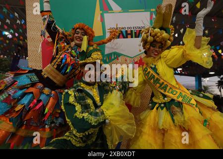 Sao-Joao-Feierlichkeiten in Bahia salvador, bahia, brasilien - 28. Mai 2024: Juni-Gang tritt während der Feier der Sao-Joao-Feierlichkeiten in der Stadt Salvador auf. SALVADOR BAHIA BRASILIEN Copyright: XJoaxSouzax 280524JOA00234 Stockfoto