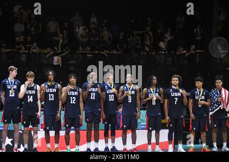 US Basketball U18 Nationalmannschaft. FIBA Basketball Americup U18 Champions - Buenos Aires 2024 Stockfoto