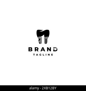 Einfaches Zahnarzt-Logo-Design Nummer eins in der Zahnsilhouette. Einfaches Zahnsymbol Mit Dem Symbol Nummer Eins Im It-Logo-Design. Stock Vektor
