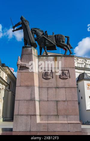 Denkmal für Großfürst Gediminas in Wilna, Litauen Stockfoto