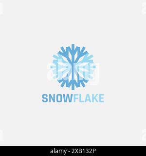 Einfaches Schneeflocken-Logo in zwei Farben. Stock Vektor