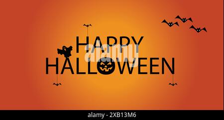 Gruseliger Stilvoller Text Halloween Illustration Design Stock Vektor