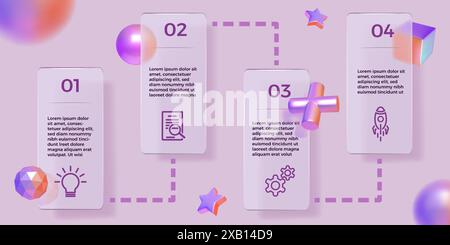 Venn-Diagramm. Infografik. Schneiden Sie Kreise. Prozessphasen. Symbole für Kartenüberlappung. Infografik mit grafischem redaktionellem Kreuzdiagramm. Datendarstellung. Geometrische Formen. Vector Modern Schema Banner Stock Vektor