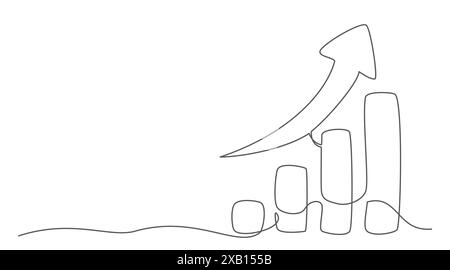 Wachsendes Diagramm eine Linie auf weißem Hintergrund Stock Vektor