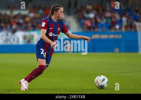 Barcelona, Spanien. Juni 2024. Barcelona, Spanien, 9. Juni 2024: Während des Liga-F-Fußballspiels zwischen dem FC Barcelona und Real Betis im Johan Cruyff Stadium in Barcelona (Judit Cartiel/SPP) Credit: SPP Sport Press Photo. /Alamy Live News Stockfoto