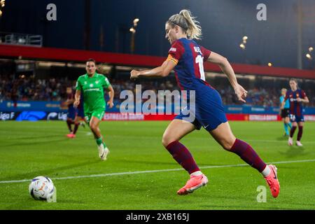 Barcelona, Spanien. Juni 2024. Barcelona, Spanien, 9. Juni 2024: Während des Liga-F-Fußballspiels zwischen dem FC Barcelona und Real Betis im Johan Cruyff Stadium in Barcelona (Judit Cartiel/SPP) Credit: SPP Sport Press Photo. /Alamy Live News Stockfoto