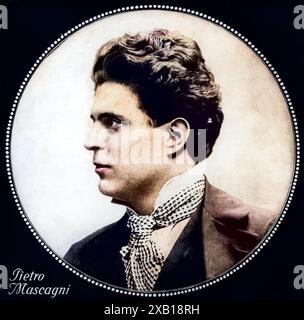 Mascagni, Pietro, 7.12.1863 - 2,8.1945, italienischer Komponist, Porträt, UM 1890 , ADDITIONAL-RIGHTS-CLEARANCE-INFO-NOT-AVAILABLE Stockfoto