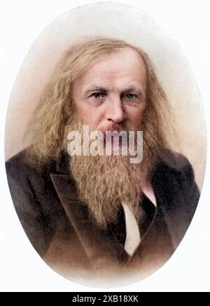 Mendelejew, Dmitri Iwanowitsch, 8.2.1834 - 2,2.1907, russischer Chemiker, Porträt, UM 1900, ADDITIONAL-RIGHTS-CLEARANCE-INFO-NOT-AVAILABLE Stockfoto