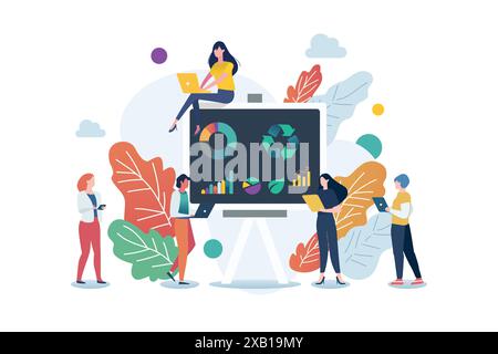 Geschäftsleute treffen sich mit der Tafel. Vektorabbildung Stock Vektor