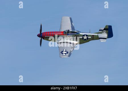 . Commonwealth CA-18, P-51, Mustang, Jersey Jerk, G-JERK, 44-15152, Shuttleworth Flying Display, Biggleswade, Bedfordshire, England, Vereinigtes Königreich. Stockfoto