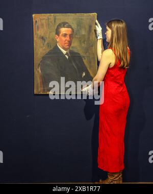 Olympia Auctions, London, Großbritannien. Juni 202. 1923, Portrait of Charles Romer Williams signiert und datiert J Sorolla 1913 oben links Öl auf Leinwand Est £12.000-18.000auf Angebot bei Olympia Auktionen am 12. Juni 2024. Quelle: Paul Quezada-Neiman/Alamy Live News Stockfoto