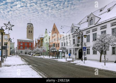 Geographie / Reisen, Deutschland, Bayern, Erding, Widnmann-Palais, Stadtturm, schlaksige Linie, Schrannenhalle, ADDITIONAL-RIGHTS-CLEARANCE-INFO-NOT-AVAILABLE Stockfoto