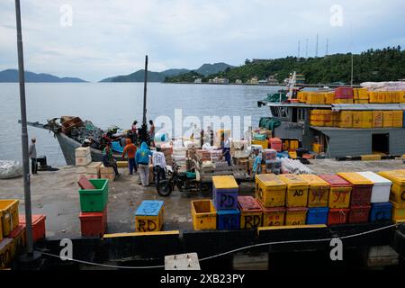 Indonesien Anambas Islands - Terempa Harbour Area auf Siantan Island Stockfoto