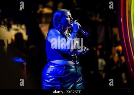 BigMama im Genoa Pride Village, der Rapper, im Konzert im Giardini Luzzati Stockfoto