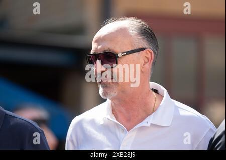 Rost, Deutschland. Juni 2024. Jürgen Kohler, ehemaliger Nationalspieler, steht während einer Presseveranstaltung auf dem Gelände des Europa-Parks. Credit: Silas Stein/dpa Credit: dpa Picture Alliance/Alamy Live News/dpa/Alamy Live News Stockfoto