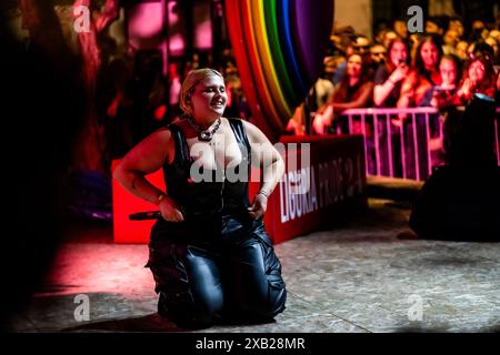 Genua, . Juni 2024. BigMama im Genoa Pride Village, der Rapper, im Konzert im Giardini Luzzati Credit: Independent Photo Agency/Alamy Live News Stockfoto