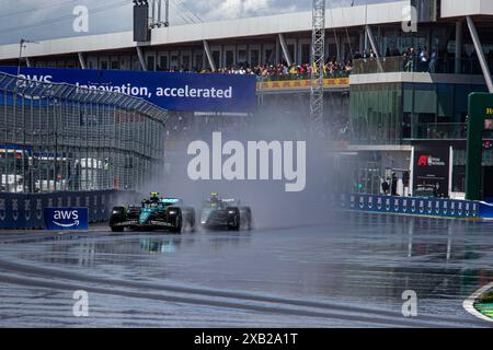 Montreal, Kanada. Juni 2024. Fernando Alonso aus Spanien fuhr das (14) Aston Martin Aramco Cognizant F1 Team AMR24 Mercedes während des GP du Canada, Formel 1, auf dem Circuit Gilles Villeneuve. Quelle: Alessio Morgese/Alessio Morgese/Emage/Alamy Live News Stockfoto