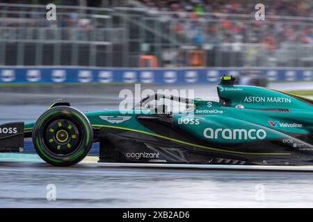 Montreal, Kanada. Juni 2024. Fernando Alonso aus Spanien fuhr das (14) Aston Martin Aramco Cognizant F1 Team AMR24 Mercedes während des GP du Canada, Formel 1, auf dem Circuit Gilles Villeneuve. Quelle: Alessio Morgese/Alessio Morgese/Emage/Alamy Live News Stockfoto