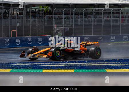 Montreal, Kanada. Juni 2024. Lando Norris aus Großbritannien fuhr das (4) McLaren F1 Team MCL38 Mercedes während des GP du Canada, Formel 1, auf dem Circuit Gilles Villeneuve. Quelle: Alessio Morgese/Alessio Morgese/Emage/Alamy Live News Stockfoto