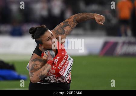 Emel Dereli während der Shot-Put-Leichtathletik-Europameisterschaft 2024 im Olympiastadion am 7. Juni 2024 in Rom, Italien. Stockfoto